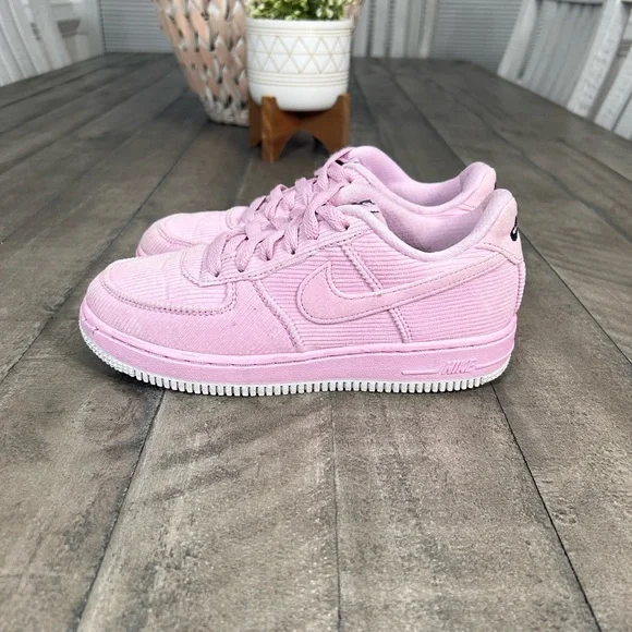 Nike Shoes Nike Air Force Lv8 Ps Kids Size 3y Arctic Pink Corduroy Poshmark